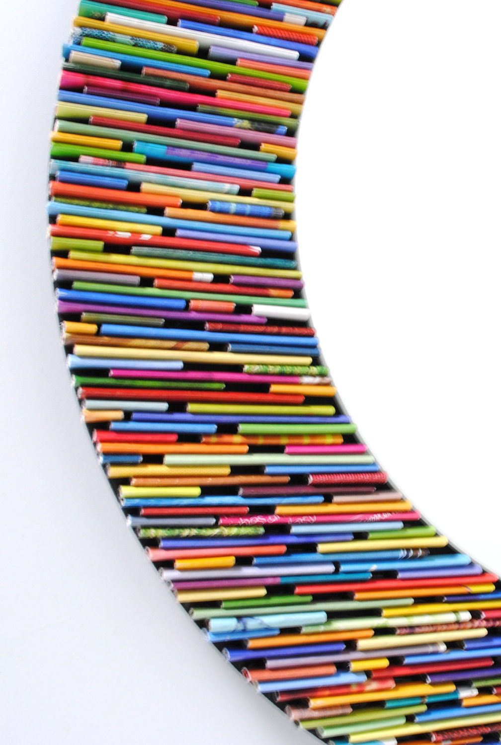 colorful 18 inch diameter bright round mirror wall art made