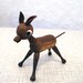 Boxed 50s /60s wooden DEER with UNIQUE wood grain pattern from Japan