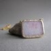 Pink Chalcedony Druzy Necklace Gold Vermeil