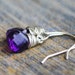 Petite Amethyst Earrings - AAA Grade Amethyst Heart Briolette on Sterling Silver