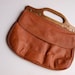 Vintage Leather and Wood Clutch Purse