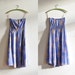 Vintage cornflower blue strapless dress