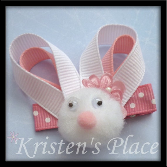 Items similar to Easter Bunny Hair Bow on Etsy