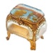 Beautiful French antique beveled glass box jewelry display vitrine - Maritime Port scenery