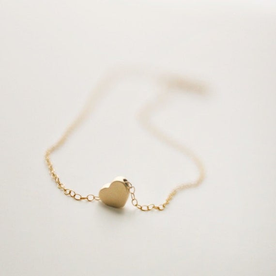 Items similar to Sweetheart - Mini Heart Gold Necklace on Etsy