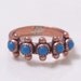 Vintage Copper Turquoise Southwestern Tribal Petit Point Ring