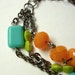 Neon Multicolored Czech Glass Layered Bracelet - Tetris