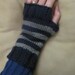 Fingerless mittens in Ravenclaw colors by Whitaker Knits