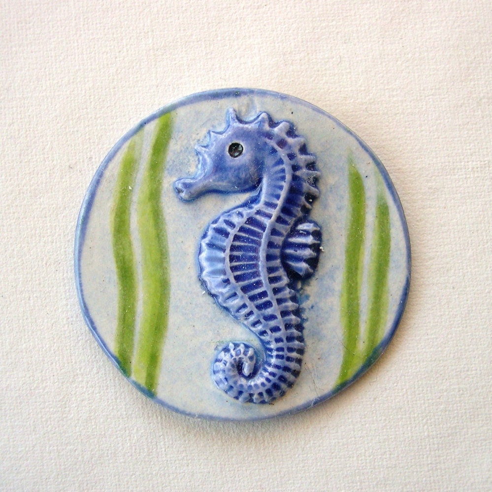 Mosaic tile ceramic Seahorse ocean Hand painted art Tiles for