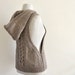Sweater Vest Hooded Vest Sweater Hand Knit Pale Brown Earth Tones
