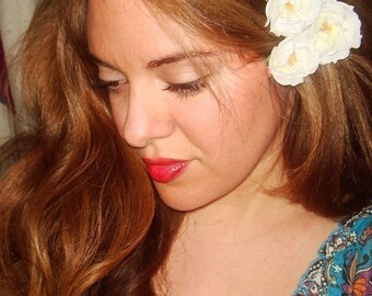 White flower Bobby Pins, accessories, Easter, bridal accessories, wedding, bridal hair accessory, hair slide, bridesmaid accessories