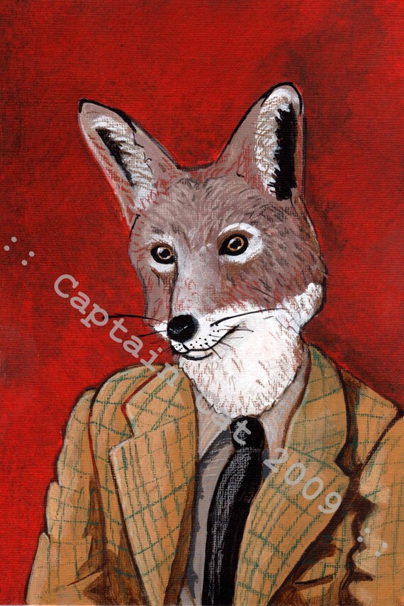 Items similar to Mr Dylan Thomas Coyote Original signed Art Print on Etsy
