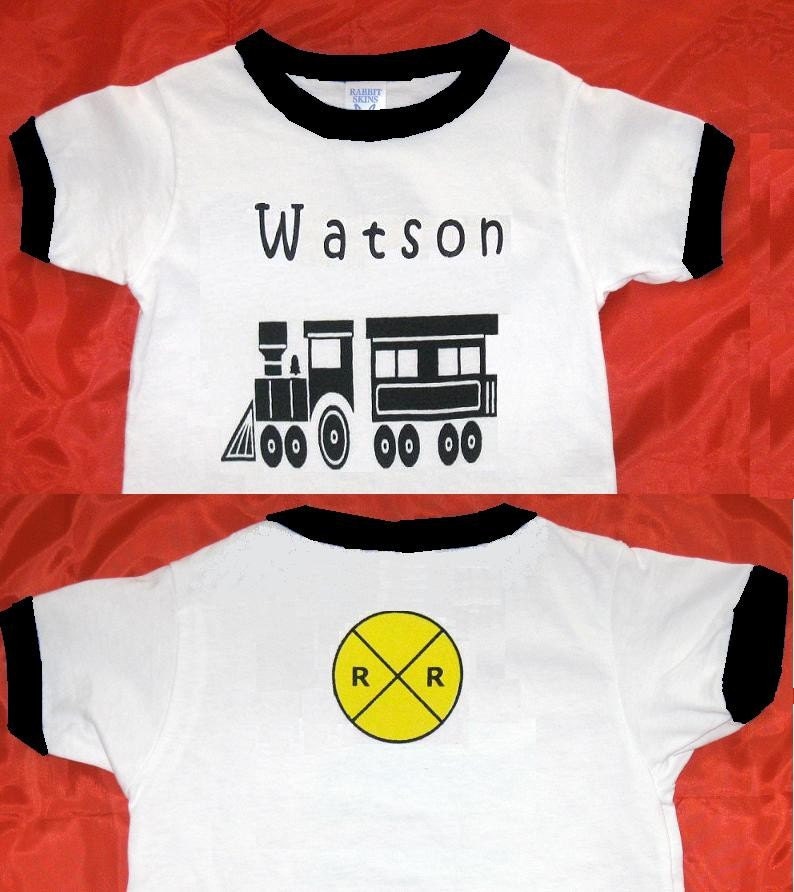 white shirt with train