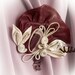 Leather brooch with Agate. Boho art deco. Prom wedding. Burgundy purple amethyst pearly white. Valentine
