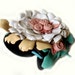 Leather bracelet with flowers wrist corsage cuff prom wedding bridal bridesmaid romantic Lolita boho chic rustic