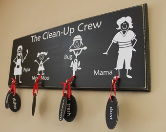 10 CHALKBOARD TAGS for Family Chore Chart (S-014tag)