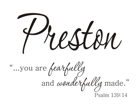 Fearfully And Wonderfully Made WITH NAME Psalm 139:14 Vinyl