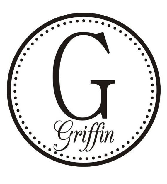 iPolka Dot Circlei Monogram with Name Vinyl Wall Decal K 027