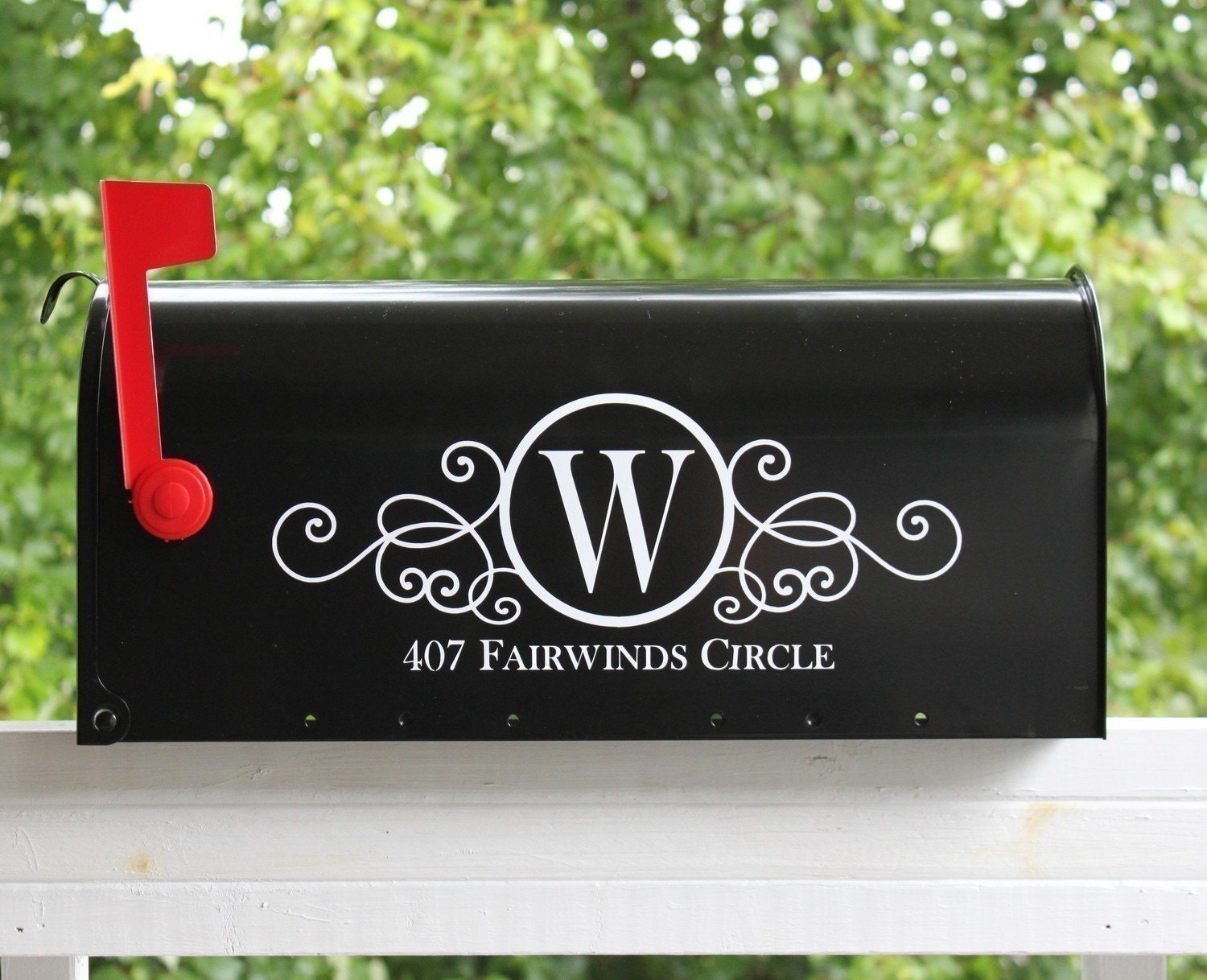 Download TWO SIDES Swirly Monogram Mailbox Address Vinyl by back40life