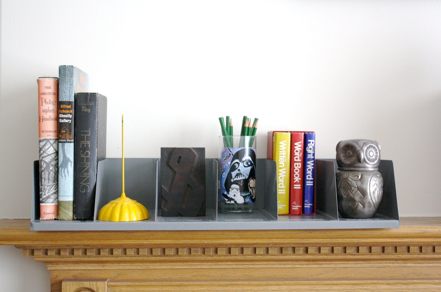 Vintage Industrial Metal Desk Organizer Book Case Haute Juice