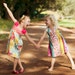 Free Spirit Peasant Style Dress - Made with Quality Imported Linen / Cotton Fabric - Stripes of Teal, Mustard, and Fuchsia