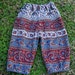 Boho Hippie Chick or Dude Harem Pants - Red grey Blue Paisley design - size 1 to 1 1/2 girls or Boys