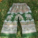 Kids Boho Hippie Pants - Green rust Elephant design - size 3- Girls and Boys