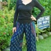 Boho Hippie Pants - Blue Turquoise Purple-Sanganeer Circle- on size fits most- Read Measurements