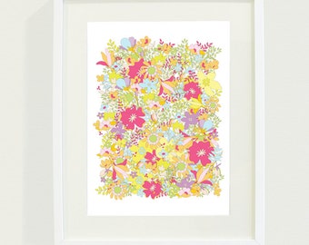 Personalized 8.5 x 11 Floral Cluster Print Unframed