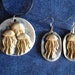 Handmade Porcelain JELLYFISH Pendant & Earrings Set