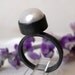 Custom Order - Blackened Silver and Pearl Textured Ring