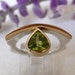 SALE Peridot, Silver & 18k Gold Modern Organic Ring