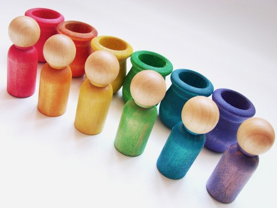 Little People Rainbow World - A Montessori and Waldorf Inspired Wooden Materials Learning Toy