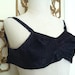 SALE 40s Black Satin Circle Stitch Bullet Bra 32