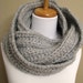 Eternity Scarf - Oversized RIBBED - Light GRAY - Handmade Couture - READY to SHIP