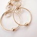 Gold Hoop Earrings, Swirly with Gold Bead