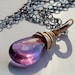 Amethyst jewelry - Spring fashion - Purple smooth briolette necklace - February birthstone - sterling silver gold filled handmade