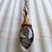 Black rutilated quartz AAA marquise briolette necklace - gemstone solitaire - sterling silver 14k gold filled handmade jewelry
