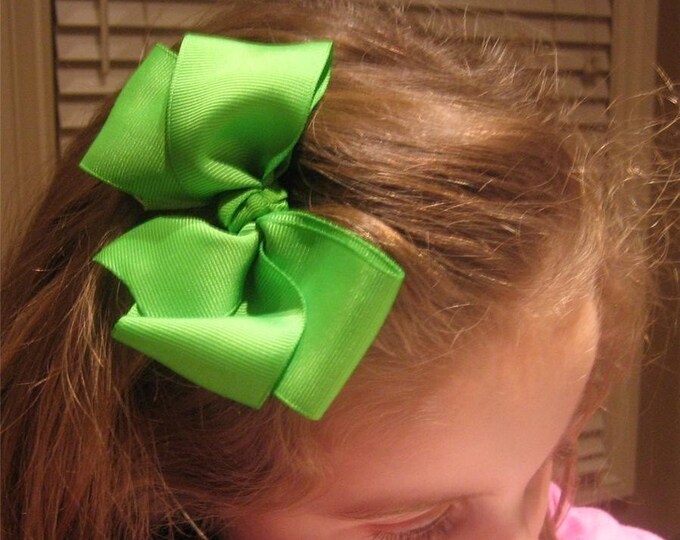 Boutique Hair Bows - Girls Hair Bows, Big Bows - Lot Set of 10 Hairbows - 5 inch Bows, Large CHUNKY Hair Bows, Wholesale Hairbows -
