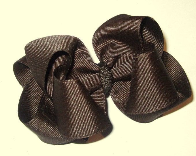 Brown Double Layered Hair Bow, Boutique Hairbow, Large Hairbows, Big Brown Bow, Girls Bows, Baby Headbands, Stacked Bows, Brown Hairbows