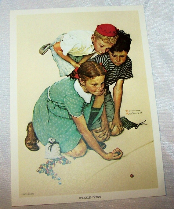 Norman Rockwell Paintings Knuckles Down Golden Days