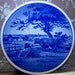 Denmark Dansk Landskab Miniature Collectors Plate Blue Farmland with Cows