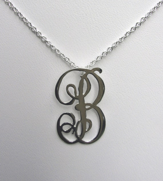 Items Similar To Sterling Silver Letter B Necklace On Etsy