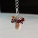 Pearl Gemstone Necklace / Pearl and Tunduru Sapphires necklace / sterling silver necklace