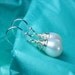 White Pearl Teardrop Earrings / Sterling Silver Wire Wrapped earrings