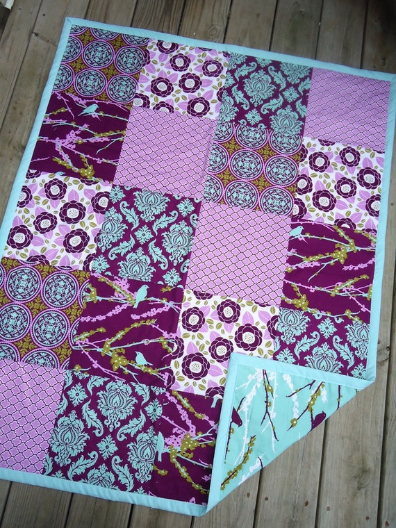 Custom Patchwork Crib Quilt 40 x 50 by TheClassyCrib on Etsy