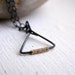 Triangle Necklace , Mixed Metals , Modern Minimalist , Simple , Everyday Jewelry , Geometric , Oxidized Silver , Gold Fill