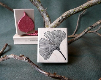 Ginkgo Leaf rubber stamp from oldislandstamps
