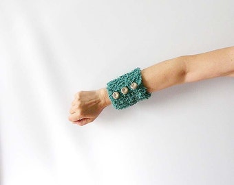 Teal Wrist Cuff Bracelet