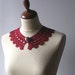 Ruby-Red Lace Collar Necklace